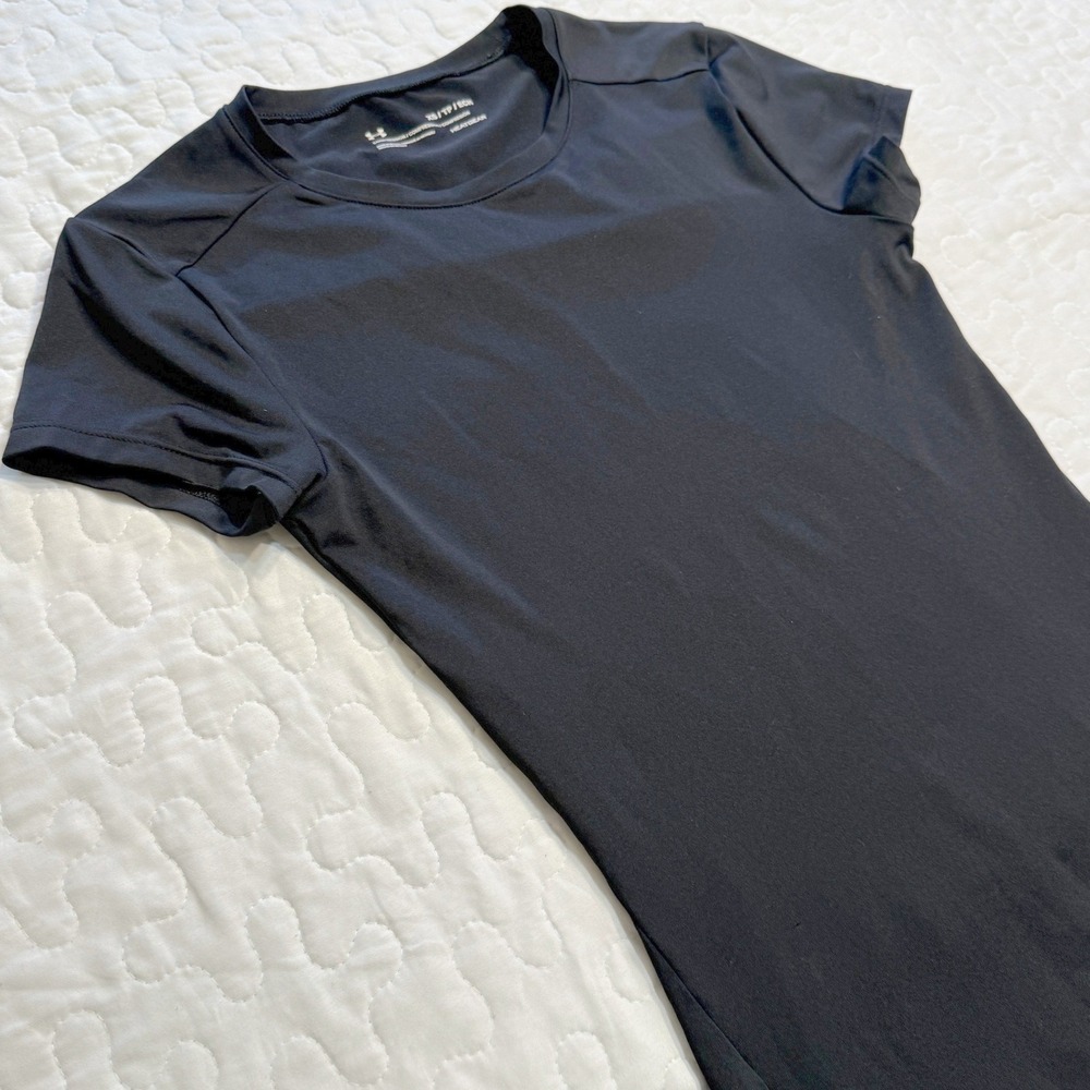 Under Armour Women XS T-Shirt Black HeatGear Compression Athletic TACTICAL GYM